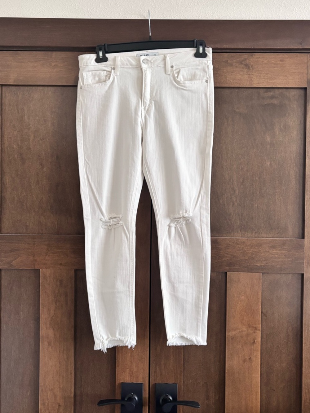 Just Black White Distressed Ankle Jeans